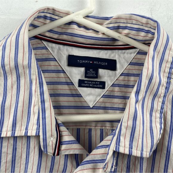 Tommy Hilfiger Men's Shirt XL Striped Long Sleeve Button-Up Classic Fit Preppy - Picture 3 of 8